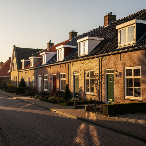 Moderne rijtjeswoningen in Schagen van helderwitte kunststof kozijnen voorzien