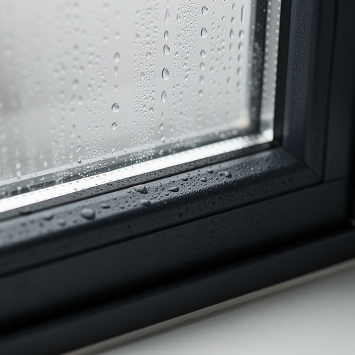 Detailfoto van een antraciet kunststof draai-kiepraam in een woning in Den Helder