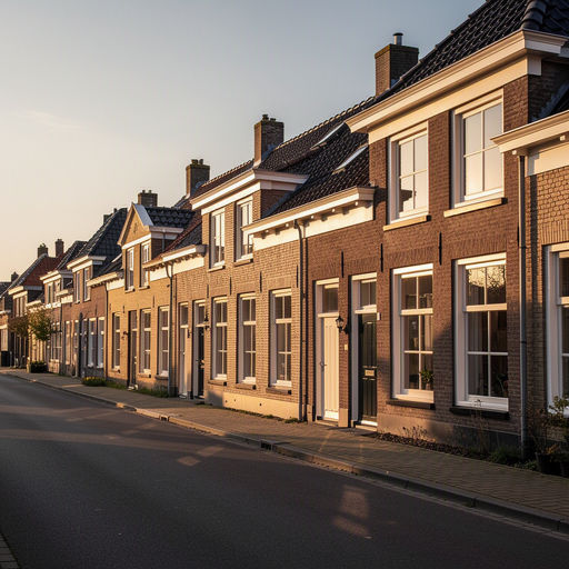 Rijtjeswoningen in Alkmaar met crèmewitte kunststof kozijnen