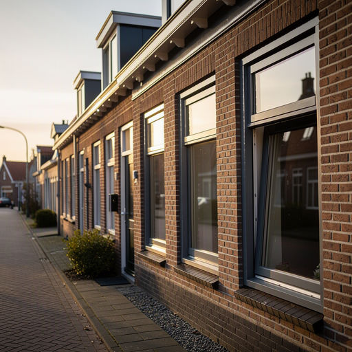 Witte kunststof draaikiepramen met HR++ glas in een rijtjeshuis