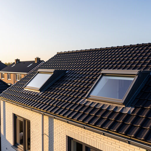 Kunststof dakraam in het schuine dak van een woning in Schagen