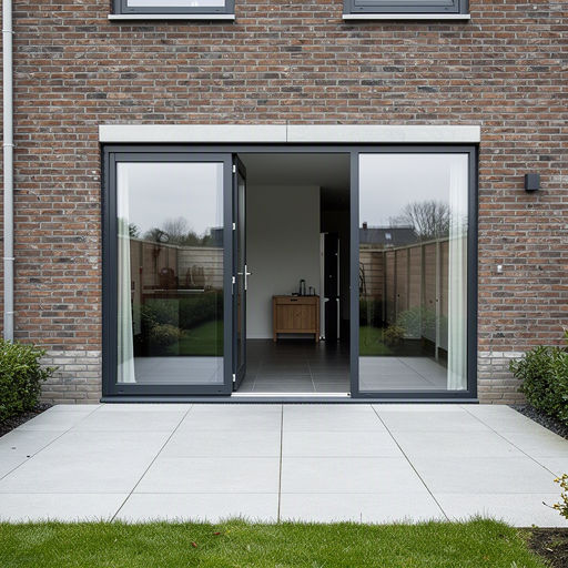 Kunststof schuifpui aan de achtergevel van een woning in Schagen
